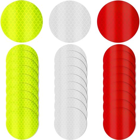 CSPARKV 30Pcs Reflective Safety Stickers Night Visibility Reflective Stickers Waterproof Reflective Stickers for Vehicle, Bicycle, Motorcycle, Clothing (Round) (1/5)