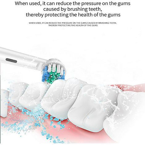 Brosse à dents électrique - 5 modes, nettoyage sonique, 4 têtes de brosse et étui de rangement (blanche)-AquaForge (1/4)