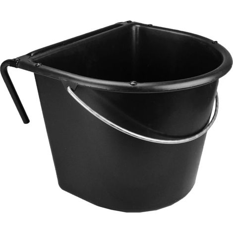 Mangiatoia da 15 l con gancio e maniglia Nero cavallo scuderia BOX
