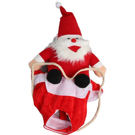 Manteau de Noël en peluche pour chien - Chaud et élégant - Costume de Père Noël pour animaux de compagnie de petite, moyenne et grande taille - M (1/5)