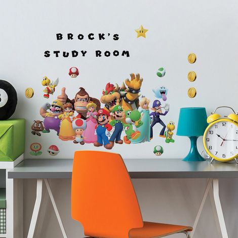 Stickers repositionnables - Personnages Mario Kart et alphabet - 22 cm x 93 cm (1/5)