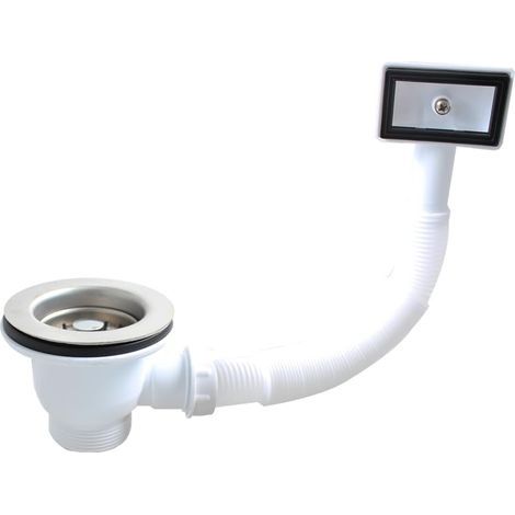 XJ302-U Kit de bonde d'évier de cuisine en acier inoxydable 85 mm x 75 mm avec trop-plein (1/5)