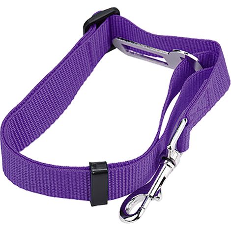 Ceinture de sécurité pour chien, 1 pouce de large, 17,7 à 28,3 pouces, rétractable, solide, en alliage ABS, en Nylon, pour animaux de compagnie, pour sièges de véhicule, sécurité, violet (1/5)