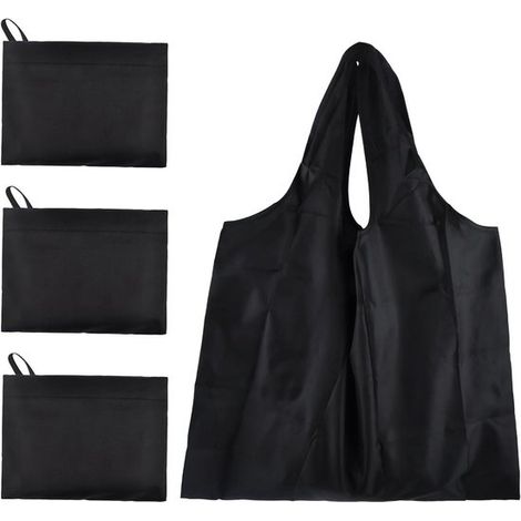 Allecta - Juego de 3 bolsas de compra plegables y ecológicas - Reutilizables, duraderas y lavables - Ligeras con bolsillo incorporado (1/5)