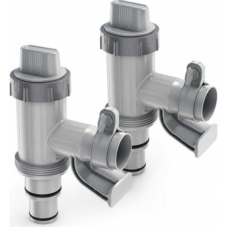Lot De 2 Vannes D'arrêt pour Piscine avec Raccords De Tuyau 32 Mm / 38 Mm, Adaptateur De Tuyau Et Support De Tuyau, Pièces De Rechange pour Piscine Hors Sol (1/5)