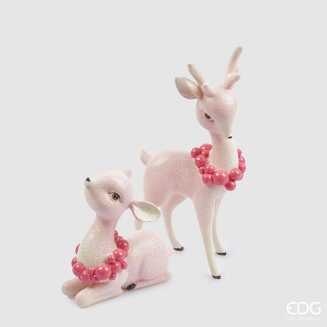 EDG Enzo De Gasperi Decoro Renna Natale H 29 Cm Ass. Pink 1 Pz