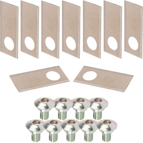 Lot de 9 lames de robots tondeuses 39x17,5mm – Acier inoxydable – Compatible Honda MIIMO 300/310/500/520 – Tonte précise et uniforme (1/2)