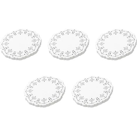 Napperons en papier dentelle, 500 pièces, sets de table ronds décoratifs de 11,5 cm, doublures pour gâteaux, desserts et autres gourmandises. (1/5)