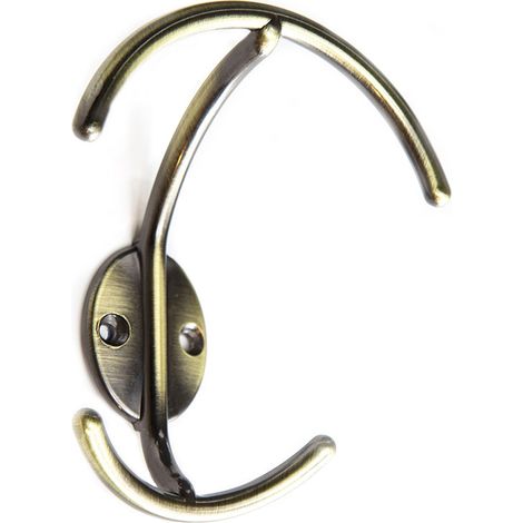 Colgador de pared clásico atornillable con acabado cuero viejo. Dimensiones: 100x117x55 mm -