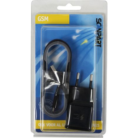Samsung USB Cargador Rápido + Micro-USB-cable EP-TA20 Negro (1/2)