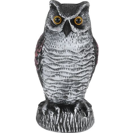 Statue de hibou factice, décoration de jardin en plastique répulsive contre les insectes, appât de chasse (1/5)
