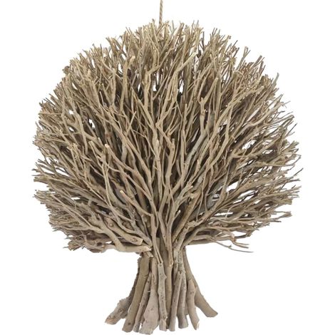 Ornamento da parete per albero in legno per la decorazione del giardino e della casa, stile naturale ed elegante, 40x10x50 cm