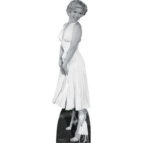 Figurine en carton – Marilyn Monroe en robe blanche ivoire - Haut 168 cm (1/5)