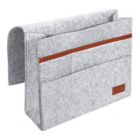 Felt bedside storage bag with pockets, hanging organizer for desk, sofa bed, phone, magazines, tablet, remote controls (1/5)