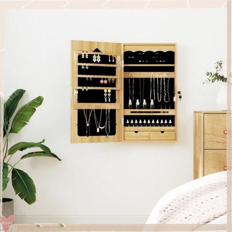 353222 Armoire à bijoux avec miroir murale 37,5x10x67 cm (1/5)