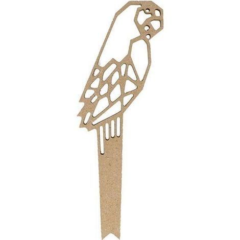 Silhouette en bois MDF origami - Perroquet 15 cm