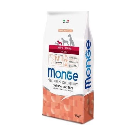 Monge Natural Cane Taglia Piccola, Crocchette - Adult, Salmone e Riso 7,5kg (1/4)