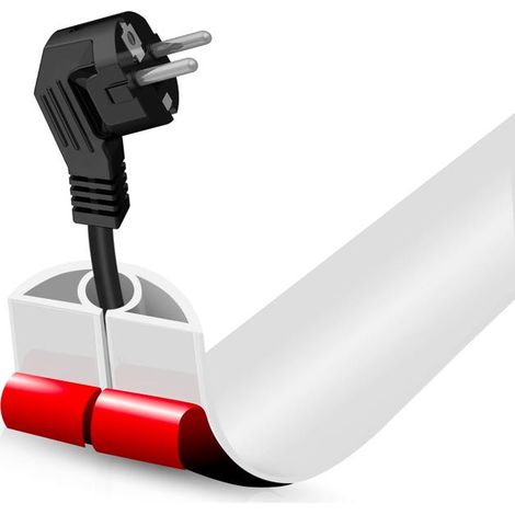 Selbstklebender Kabelkanal für den Boden, flexibler PVC-Kabelkanal für Büromanagementböden (Weiß, 20 mm × 1 m) (1/5)