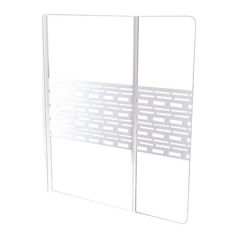 ONDEE ZEN - Pare Baignoire CARIBA - 120x140x0,5cm - Verre trempé sérigraphié finition blanc (1/3)