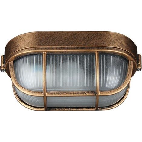 Applique D'extérieur Lampe Murale Industrielle Rétro Lampe De Bateau Ovale hublot Lampe, elliptique Plafonnier Applique Éclairage Luminaire, Pour l’Intérieur et l’Extérieur E27 (1/5)
