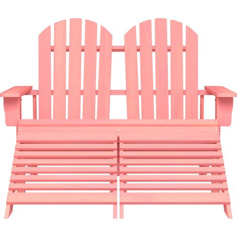 Maison Exclusive - Adirondack-Gartenbank 2-Sitzer mit Fußteil Tan