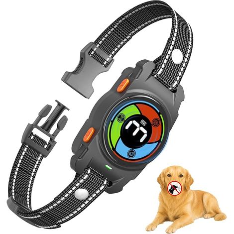 Collier Anti Aboiement Chien, Ultrasons Collier de Dressage pour Détection Vibration/Ultrasons 3 Modes Intelligente des Aboiement, IPX7, Rechargeable Anti Aboiement Chien Petit Moyen Grand (1/5)