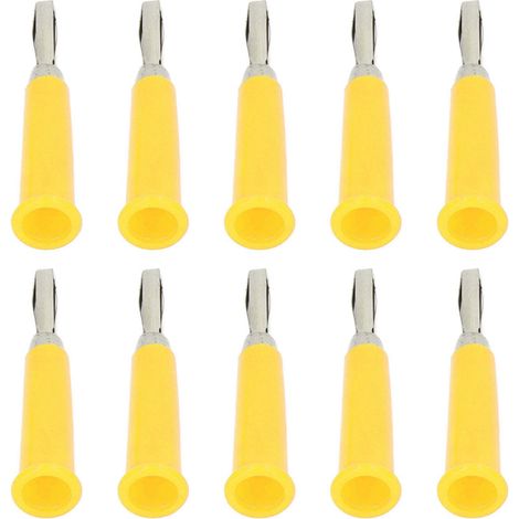 Lot de 100 connecteurs banane en laiton, alliage de zinc et ABS soudés, pour batteries de camions, 4 mm, jaune (1/5)