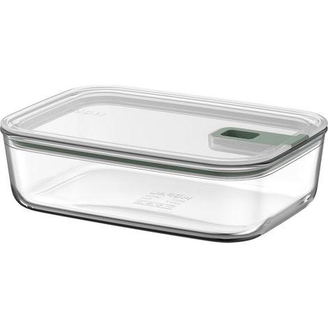 Boîte de conservation alimentaire en verre EasyClip - Boîte de rangement en verre avec couvercle et fermeture coulissante - Convient pour le micro-ondes, le four et le congélateur - 1,5 l (1/5)