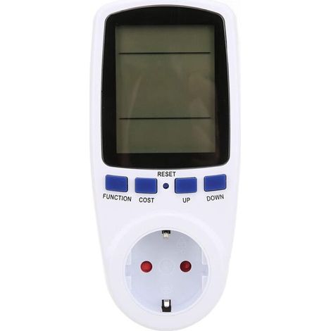 Moniteur D'Utilisation de L'éLectricité Du Compteur de Puissance, avec éCran LCD RéTro-éClairé, Avertissement de Surcharge Watt Volt AmpèRemèTre pour Maison Prise EuropéEnne (1/5)