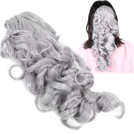 Clip-in-Haargummi für langes Haar, 50 cm, lockige Haarverlängerung, natürlich aussehender Pferdeschwanz für Damen (1/5)