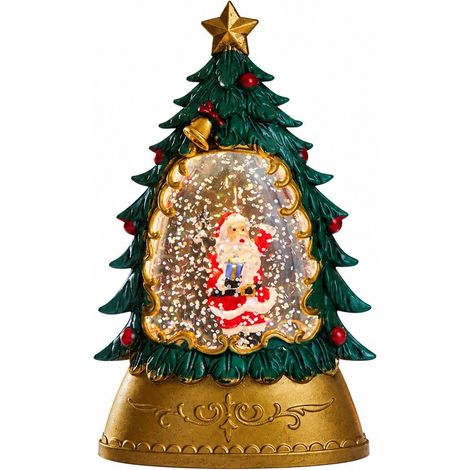 Boule à neige de Noël, lanterne, bonhomme de neige lumineux, fonctionne à piles, décoration de Noël, sureau vert (1/5)