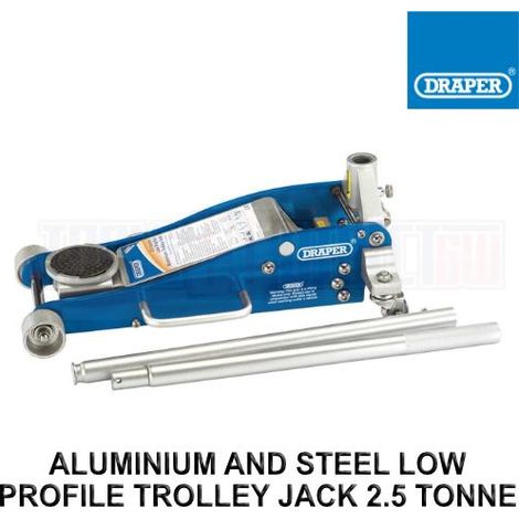 Draper 2.5 Ton Aluminium and Steel Trolley Jack (Model 31479) for Automotive Lifting and Maintenance