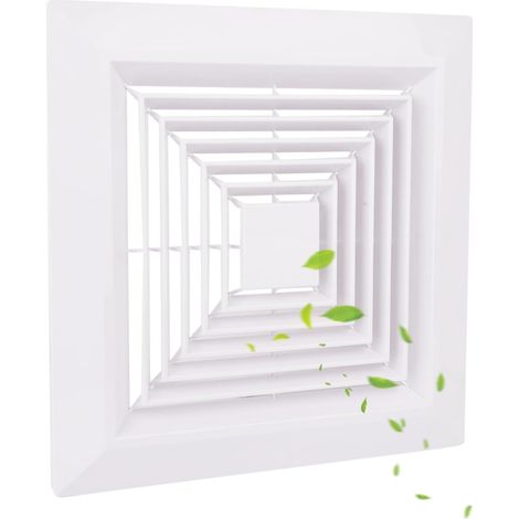 1-teilige (9"x9" Zoll) Badezimmer-Abluftventilator-Abdeckung mit Feder, quadratischer Abluftventilator zur Decken- oder Wandmontage, Deckenventilator, Gitter, Luftverteiler