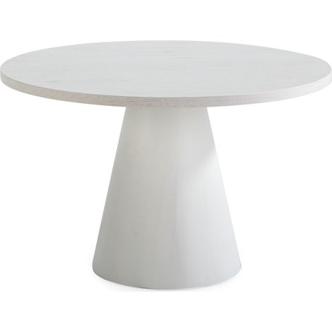 Mesa De Comedor 120X120X75 Madera/Metal Blanco