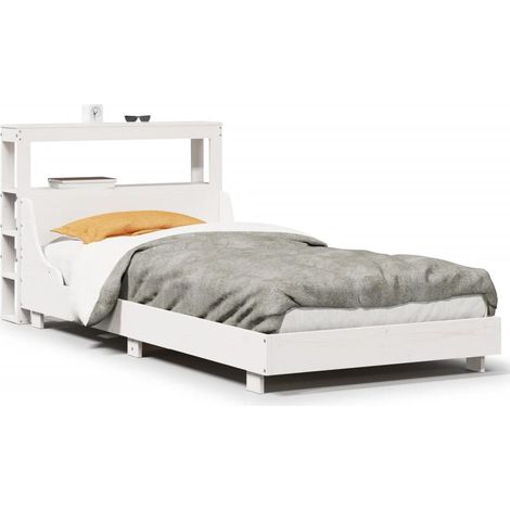 Maison Exclusive - Letto senza Materasso Bianco 75x190 in Legno Massello di Pino (1/5)