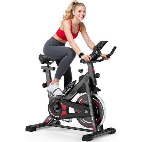 Rattantree - Vélo d'appartement - Vélo d'intérieur Silencieux - 4 niveaux de résistance - Écran LCD - Volant d’Inertie de 10 kg - Guidon et Siège Réglables - Silencieux - Capacité Max 120KG (1/5)