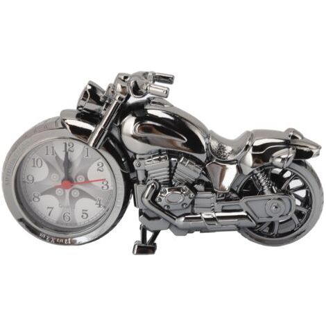 Reloj despertador con forma de motocicleta Eosnow Ingenious, modelo de simulación vintage para niños, hogar, coche, oficina, 168B, oro oscuro, un solo color. (1/5)
