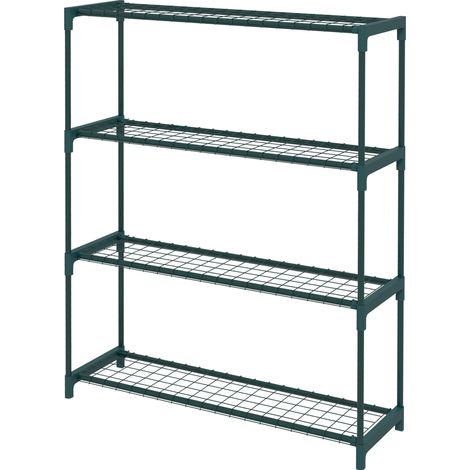 Portavaso a 4 livelli in acciaio verde scuro 89 x 28 x 107 cm (1/5)