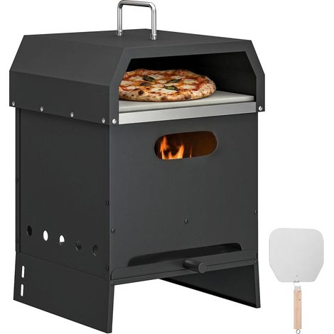 Four à pizza extérieur 3 en 1 au feu de bois, four à 2 niveaux avec pierre à pizza, poignées et pelle à pizza
