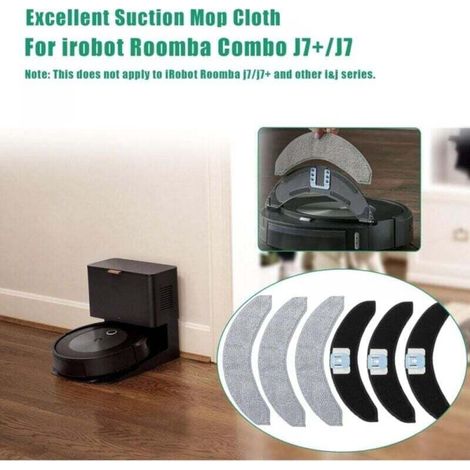 Chiffons nettoyage iRobot Roomba Combo J7/J9+ 6pcs - Réutilisables haute puissance - Nettoyage robot efficace - Éco-énergétique - Propriétaires de Roomba