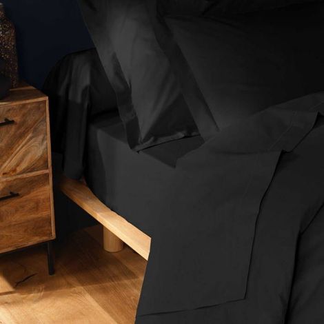Drap housse 90 x 190 cm Couleur emotion noir (1/3)