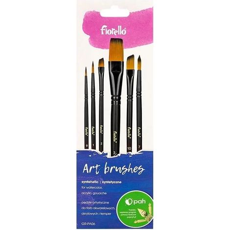 Pinceaux d'art en nylon, lot de 6