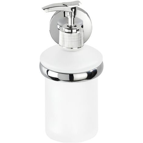 Distributeur de savon liquide mural Cuba, Zinc, 7x17x11,5 cm, Brillant – Chromé (1/5)