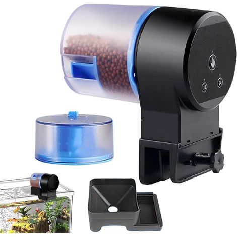 Distributeur Automatique de Nourriture Poisson Distributeur d'Aliments Nourrisseur Automatique pour Aquarium pour Betta Koi Bassin Aquarium Maison Dortoir Burea (1/5)