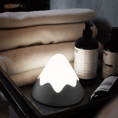 Veilleuse Neige Montagne Lumière Creative Silicone USB Contrôle Vocal Chevet Alimentation Veilleuse Chambre Bébé Protection Des Yeux Lampe De Table 140 × 140 × 107 MM Gris MNS (1/3)