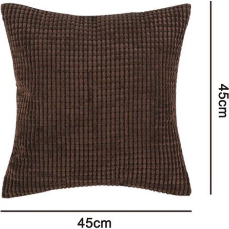 Lot de 2 housses de coussin, velours côtelé, fermeture éclair invisible, 45x45cm 50x50cm 60x60cm, pour canapé lit chaise (1/4)