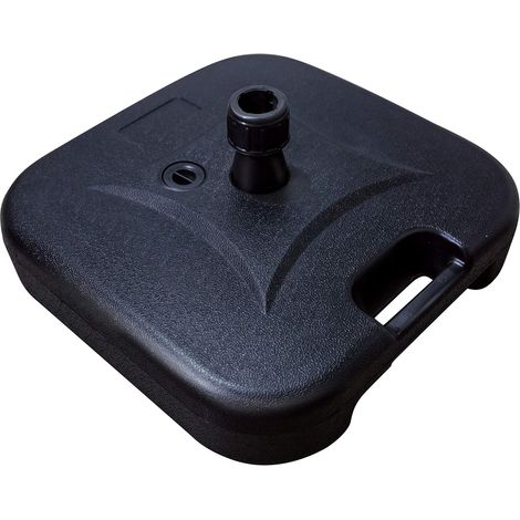 Base de parasol d'extérieur en plastique, carrée, remplie d'eau, 4 pieds, petite (1/5)