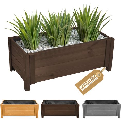 Jardinière Haute Bois Bogateco 80x38x30 cm Géotextile Brun Foncé (1/5)