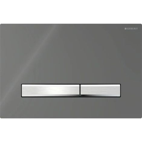 Placca Geberit Sigma50 Square Vetro Lava / Cromo Doppio Tasto  115.788.JK.2 Cromato