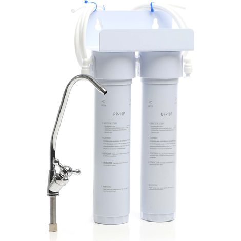 Naturewater Filtro acqua NW-2-PPUF, Sistema di filtrazione a 2 livelli con cartucce, montaggio a parete